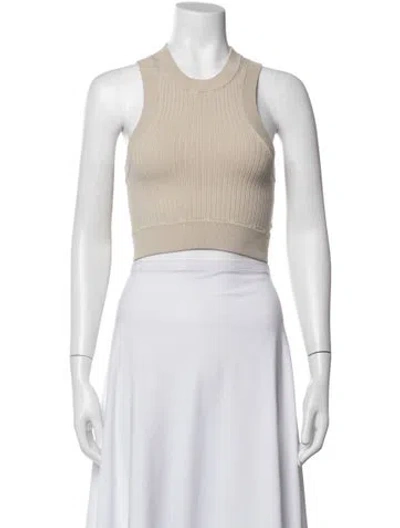 Pre-owned Kith Crew Neck Sleeveless Crop Top In Neutral