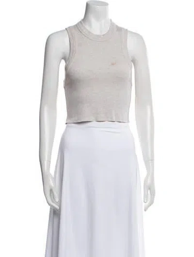 Pre-owned Kith Crew Neck Sleeveless Crop Top In Neutrals