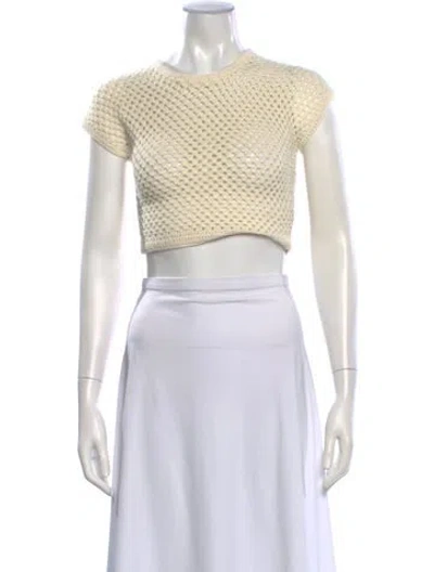 Pre-owned Kith Crew Neck Sweater In White