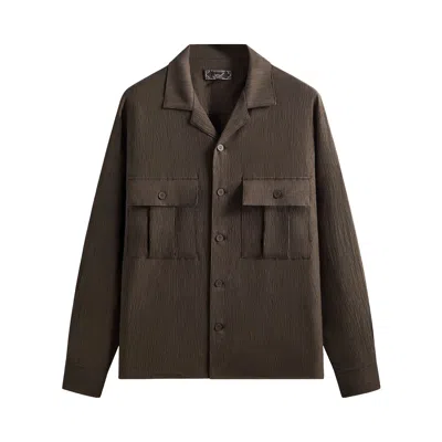 Pre-owned Kith Crinkled Nylon Ugo Shirt 'underground' | Brown | Men's Size Xl