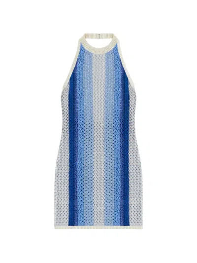 Kith Crochet Anya Mini Dress In Blue