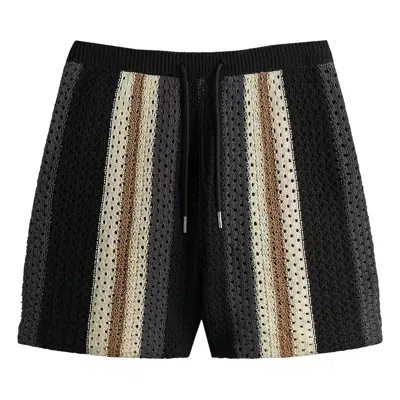 Pre-owned Kith Crochet Curtis Short 'black' In Multi-color