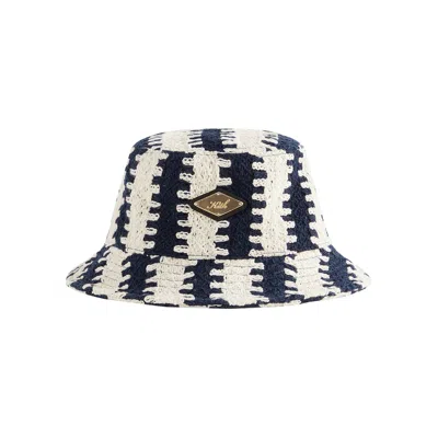 Pre-owned Kith Crochet Dawson Bucket Hat 'nocturnal' | Blue | Men's Size Onesize