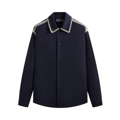 Pre-owned Kith Crochet Detail Apollo Shirt 'nocturnal' | Black | Men's Size S