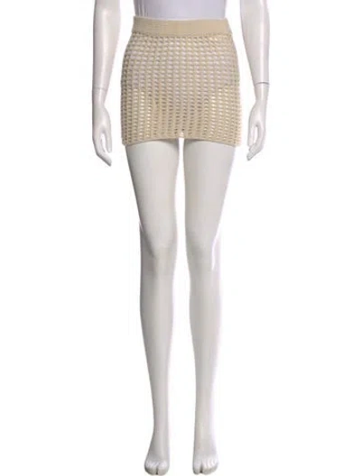 Pre-owned Kith Crochet Mini Skirt In Neutral