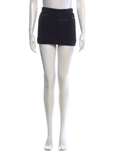 Pre-owned Kith Crystal Embellishments Mini Skirt In Black