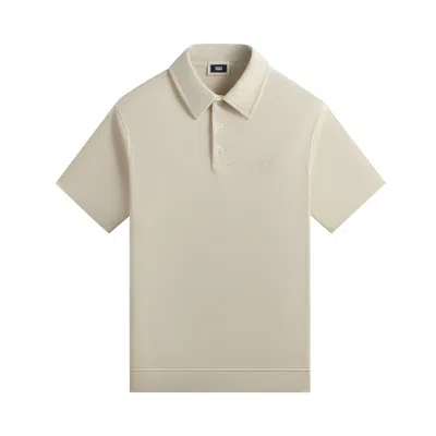 Pre-owned Kith Crystal Wash Interlock Graham Polo 'sandrift' In Cream
