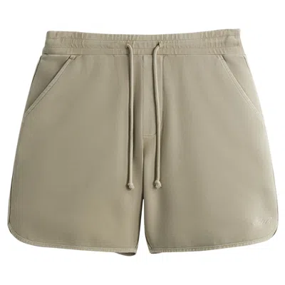 Pre-owned Kith Crystal Wash Interlock Jordan Short 'field' In Cream