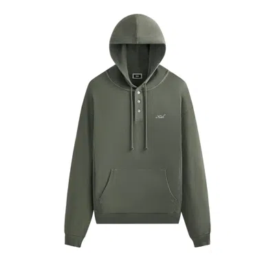 Pre-owned Kith Crystal Wash Interlock Williams Iv Hoodie 'island' In Green