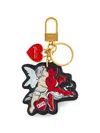 Kith Cupid And Devil Printed Leather Key Charm In Multi