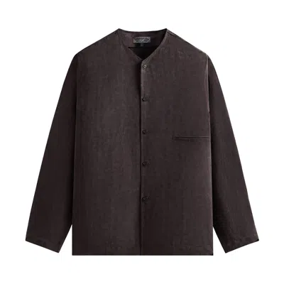 Pre-owned Kith Cupro Linen Caelen Shirt 'kindling' | Brown | Men's Size S