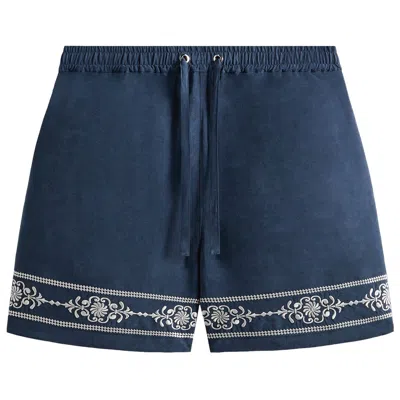 Pre-owned Kith Cupro Linen Cedar Short 'nocturnal' | Black | Men's Size Xxl