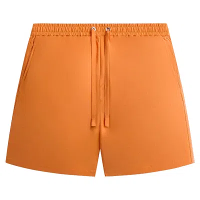 Pre-owned Kith Cupro Linen Cedar Short 'tiger' | Orange | Men's Size S