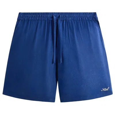 Pre-owned Kith Cupro Linen Curtis Short 'layer' | Blue | Men's Size M