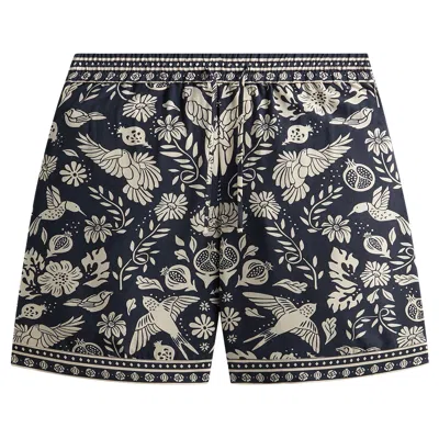 Pre-owned Kith Cupro Linen Curtis Short 'nocturnal' | Black | Men's Size Xxl