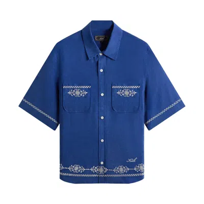 Pre-owned Kith Cupro Linen Paxton Shirt 'layer' | Blue | Men's Size M