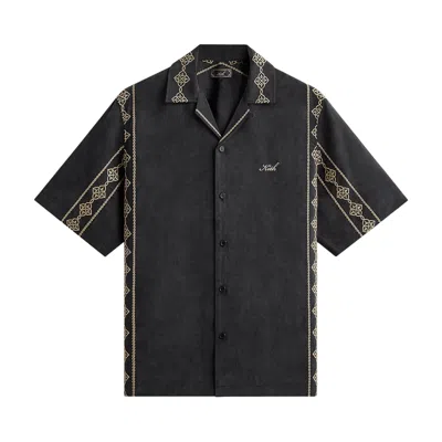 Pre-owned Kith Cupro Linen Thompson Camp Collar Shirt 'black' | Men's Size L