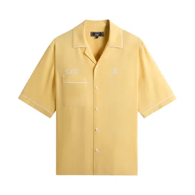 Pre-owned Kith Cupro Linen Vinnie Shirt 'beacon' | Yellow | Men's Size M