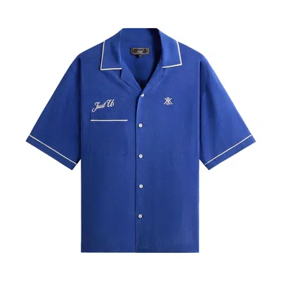 Pre-owned Kith Cupro Linen Vinnie Shirt 'current' | Blue | Men's Size Xs