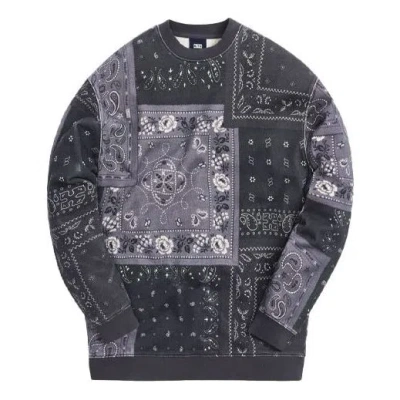 Kith Deconstructed Bandana Crewneck 'black' In Blue