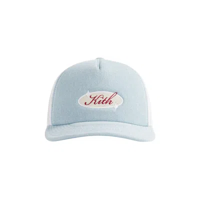 Pre-owned Kith Denim Nolan Trucker Hat 'light Indigo' | Blue | Men's Size Onesize