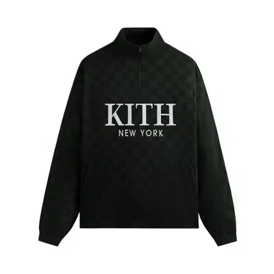 Pre-owned Kith Double Weave Davis Quarter Zip Pullover 'stadium' | Green | Men's Size S