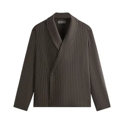 Pre-owned Kith Double Weave Long-sleeve Thompson Crossover Shirt 'kindling' | Brown | Men's Size S