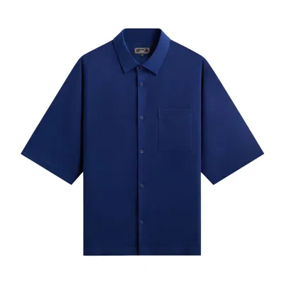 Pre-owned Kith Drape Twill Raf Shirt 'deep Royal' | Blue | Men's Size L