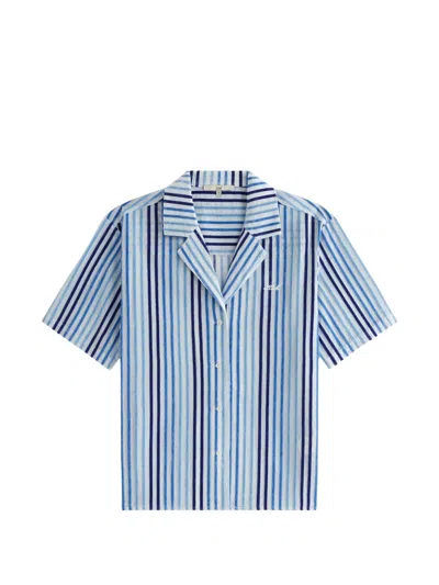 Kith Elena Ii Striped Chenille Shirt In Blue