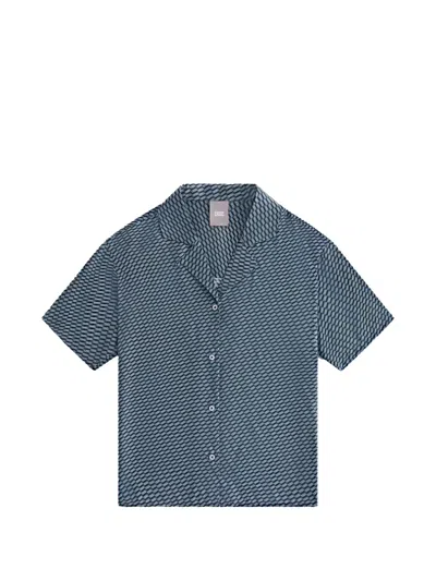 Kith Elena Monogram Camp Shirt In Blue