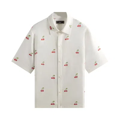 Pre-owned Kith Embroidered Cherry Oxford Cotton Harvey Shirt 'sandrift' | Tan | Men's Size Xxl In Brown