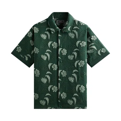 Pre-owned Kith Embroidered Floral Woodpoint Shirt 'vitality' | Green | Men's Size Xs