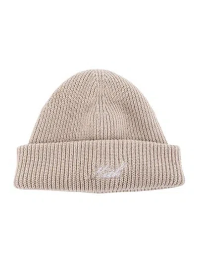 Pre-owned Kith Embroidered Knit Beanie In Neutral