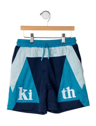 Pre-owned Kith Kids' Embroidered Logo Shorts In Blue