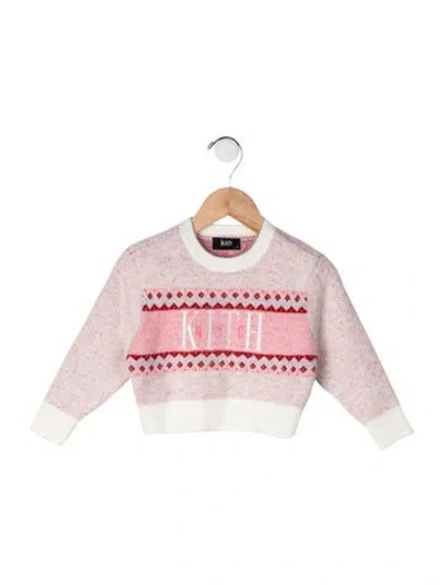 Pre-owned Kith Babies' Embroidered Logo Sweater In Pink