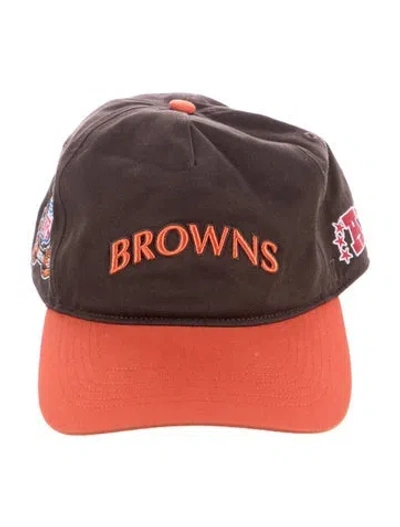 Pre-owned Kith Embroidered Snapback Baseball Hat In Brown/orange