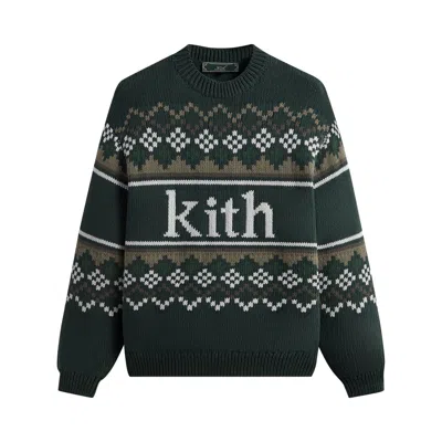 Pre-owned Kith Fairisle Sweater 'frond' | Green | Men's Size S