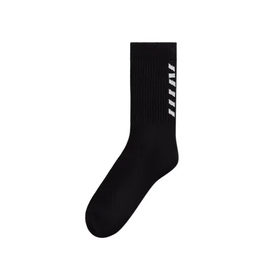 Pre-owned Kith Fast Logo Cotton Crew Socks 'black' | Men's Size Onesize