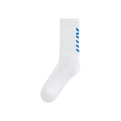 Pre-owned Kith Fast Logo Cotton Crew Socks 'white' | Men's Size Onesize