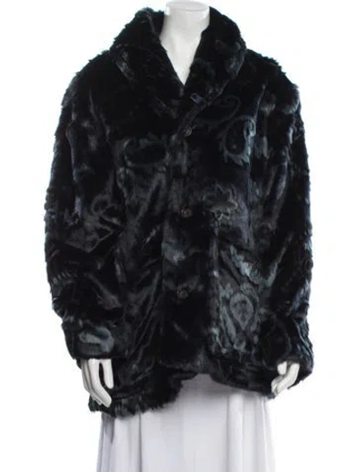 Pre-owned Kith Faux Fur Coat In Black