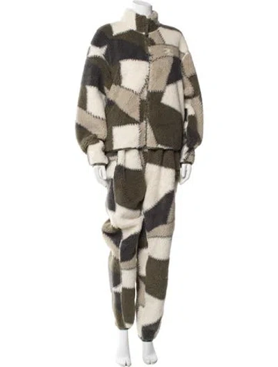Pre-owned Kith Faux Shearling Printed Pant Set In Neutral