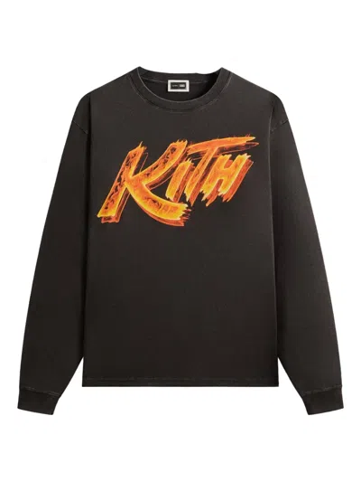 Kith Flame Graphic Sweatshirt In Black