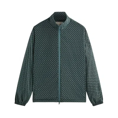 Pre-owned Kith Flocked Italic Monogram Davis Jacket 'court' | Green | Men's Size Xxl