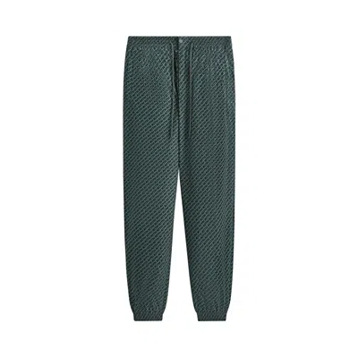 Pre-owned Kith Flocked Italic Monogram Davon Pant 'court' | Green | Men's Size Xxl