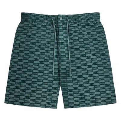 Pre-owned Kith Flocked Monogram Mason Short 'rhythm'