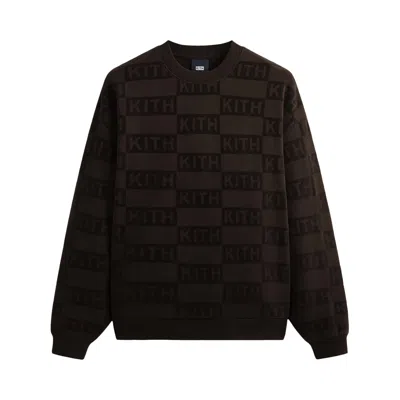 Pre-owned Kith Flocked Monogram Nelson Crewneck 'studio' | Brown | Men's Size L