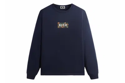 Pre-owned Kith Floral Classic Logo Long Sleeve Tee Nocturnal