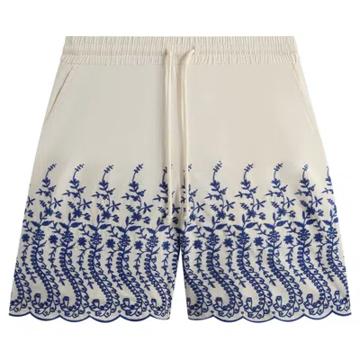 Pre-owned Kith Floral Eyelet Lewis Short 'current' In Cream