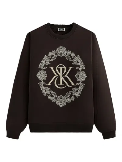 Kith Floral-lace Crew-neck Sweatshirt In Brown