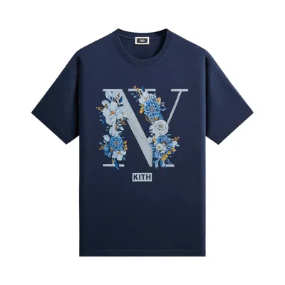 Pre-owned Kith Floral Ny Tee 'nocturnal' | Black | Men's Size M